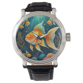Goldfisch unter Wasser Armbanduhr
