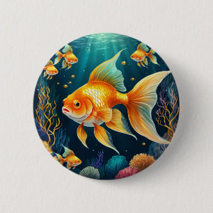 Goldfisch unter Wasser Button