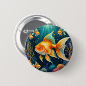 Goldfisch unter Wasser Button (Vorne & Hinten)