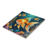 Goldfisch unter Wasser Fliese (Seite)