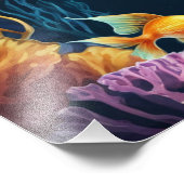 Goldfisch unter Wasser Fotodruck (Ecke)