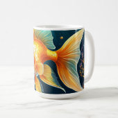 Goldfisch unter Wasser Kaffeetasse (VorderseiteRechts)
