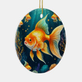 Goldfisch unter Wasser Keramik Ornament (Rechts)