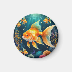 Goldfisch unter Wasser Magnet