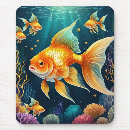 Goldfisch unter Wasser Mousepad (Vorne)
