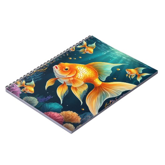 Goldfisch unter Wasser Notizblock (Linke Seite)