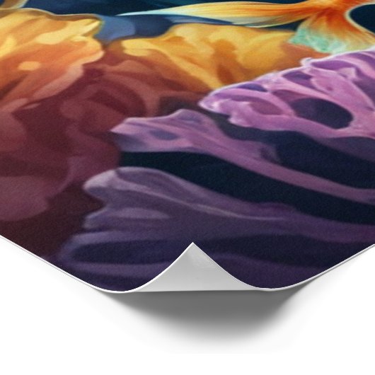 Goldfisch unter Wasser Poster (Ecke)