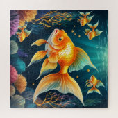 Goldfisch unter Wasser Puzzle (Horizontal)