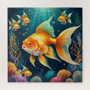 Goldfisch unter Wasser Puzzle