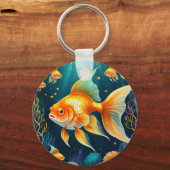 Goldfisch unter Wasser Schlüsselanhänger (Vorderseite)