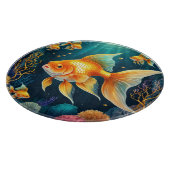Goldfisch unter Wasser Schneidebrett (Ecke)