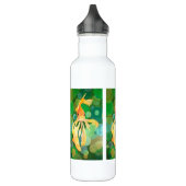 Goldfisch-Vermilion, die in grünen Blasen schwimme Edelstahlflasche (Links)