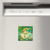 Goldfisch-Vermilion, die in grünen Blasen schwimme Magnet (In Situ (Geschirrspüler))