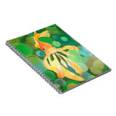 Goldfisch-Vermilion, die in grünen Blasen schwimme Notizblock (Rechte Seite)