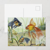 Goldfisch Vintage Kunst Postkarte (Vorne/Hinten)