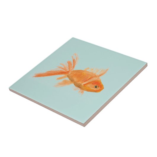 Goldfisch Wasserfarbe Tropisches Meer Fliese (Seite)