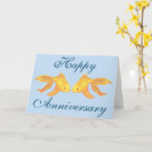 Goldfisch zum Jahrestag Karte (Gelbe Blume)