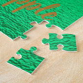 Goldfische auf grüner Folie, Monogramm | Puzzle (Seite)