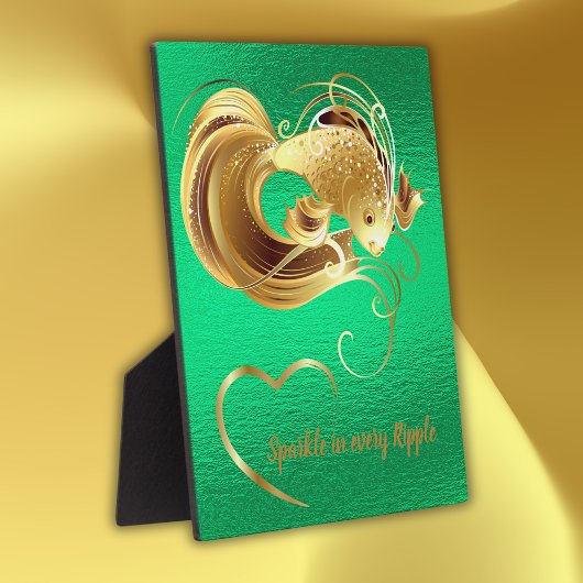Goldfische auf grüner Folie, Monogramm | Puzzle