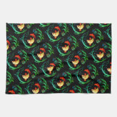 Goldfische auf schwarzem Hintergrund Geschirrtuch (Horizontal)