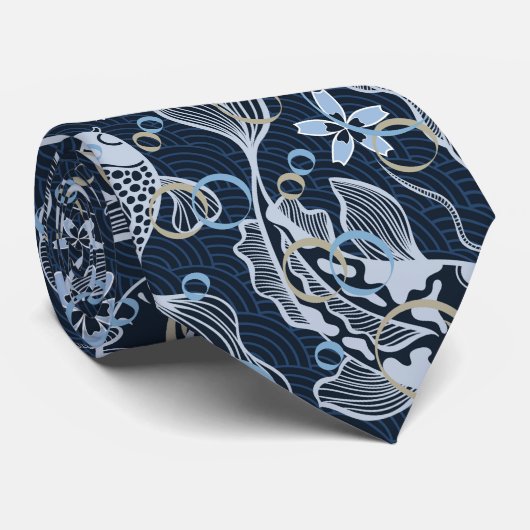 Goldfische im Blasenpool Krawatte (Gerollt)