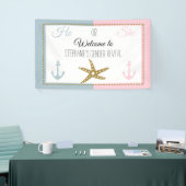 Goldfische mit rosa, blaue Ankergeschlechtsdarstel Banner (Messeveranstaltung)