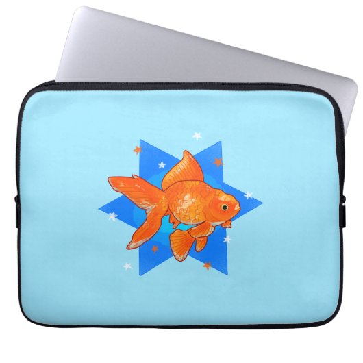 Goldfische mit Sternen Laptopschutzhülle (Vorderseite)
