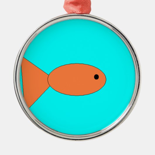 Goldfische schwimmen im Ozean, Kunst von Kindern:) Ornament Aus Metall (Vorne)