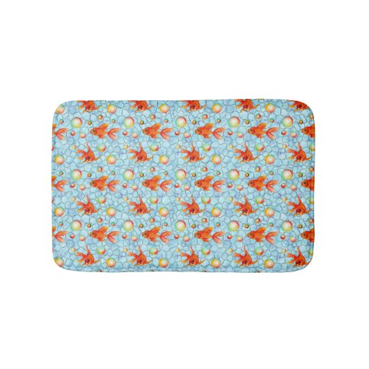 Goldfische und Seifenblasen Badematte (Vorderseite)
