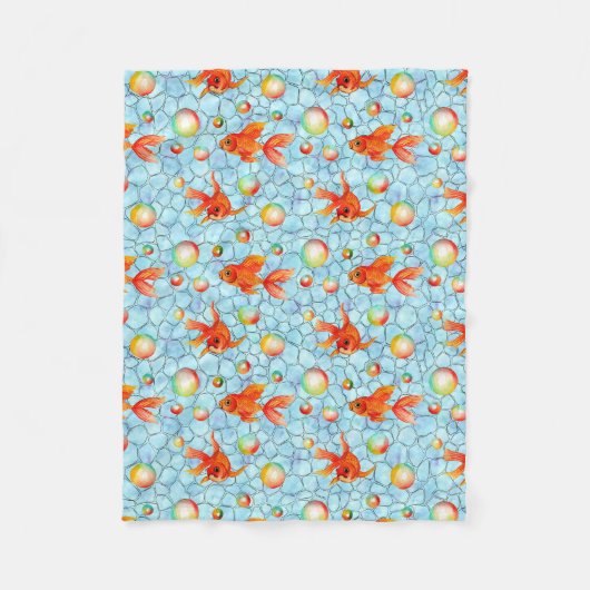 Goldfische und Seifenblasen. Fleecedecke (Vorderseite)