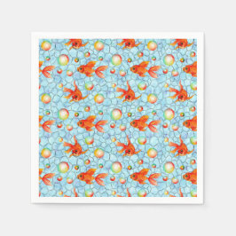 Goldfische und Seifenblasen Serviette