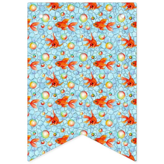 Goldfische und Seifenblasen Wimpelkette (Erste Fahne)