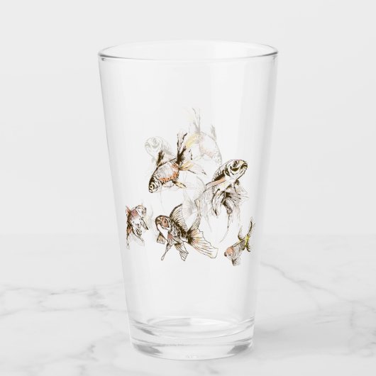 Goldfischglas - Malerei Glas (Vorderseite)
