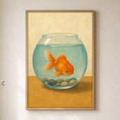 Goldfischglas Wasserfarben Whimsical Art Poster