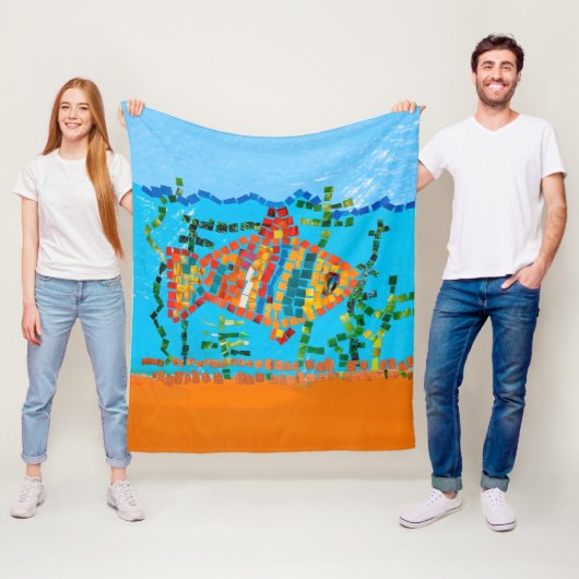 Goldfischmosaik Fleecedecke (Beispiel)