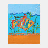 Goldfischmosaik Fleecedecke (Vorderseite)