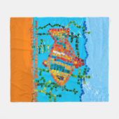 Goldfischmosaik Fleecedecke (Vorderseite (Horizontal))