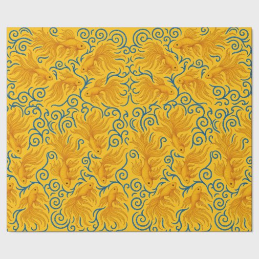 Goldfischmotiv für Sie Geschenkpapier (Saum)