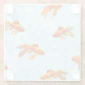 Goldfischmuster (blau) glasuntersetzer (Rückseite)