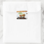 Goldfischschale Quadratischer Aufkleber (Tasche)