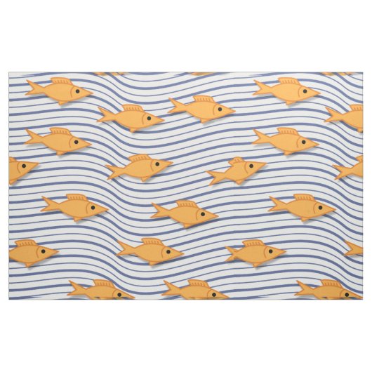 Goldfischschule Stoff (Fat Quarter (45,7 x 55,9 cm))