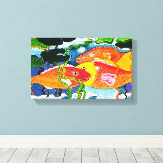 Goldfischteich Leinwanddruck (Insitu (Holzboden))