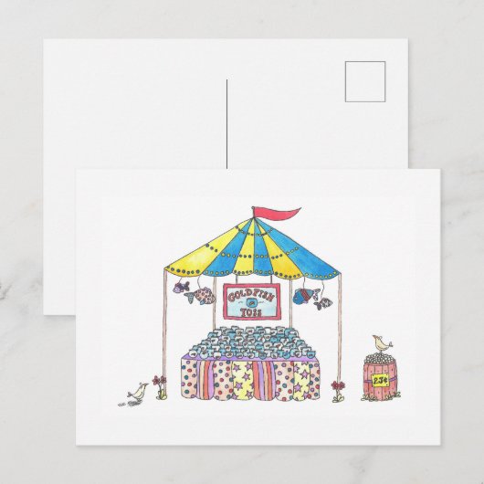 Goldfischweitwurf Postkarte (Vorne/Hinten)