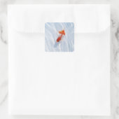 Goldfish 5 quadratischer aufkleber (Tasche)