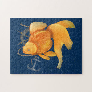 Goldfish Anchor Ship Wheel Nautical Puzzle