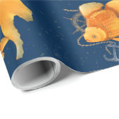 Goldfish Ankerschiff Nautical Wrapping Paper Geschenkpapier (Rolleneckpunkt)