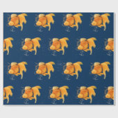 Goldfish Ankerschiff Nautical Wrapping Paper Geschenkpapier (Flach)