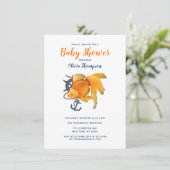 Goldfish Ankerschiff — nautische Einladung (Stehend Vorderseite)