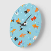 Goldfish Aquarium Große Wanduhr (Winkel)