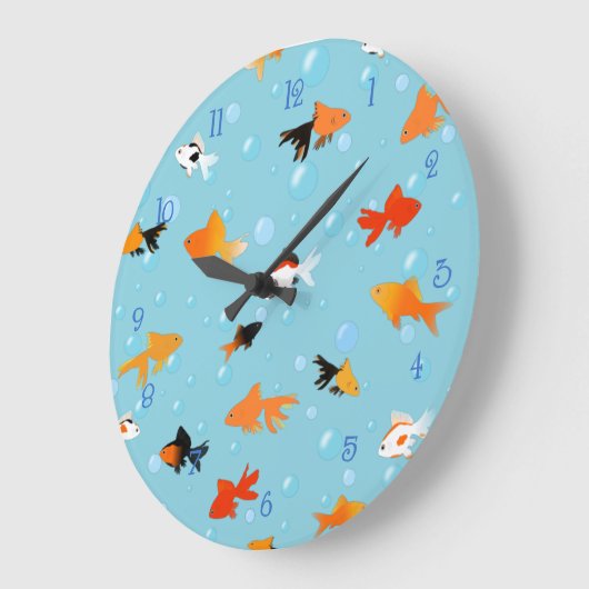 Goldfish Aquarium Große Wanduhr (Winkel)